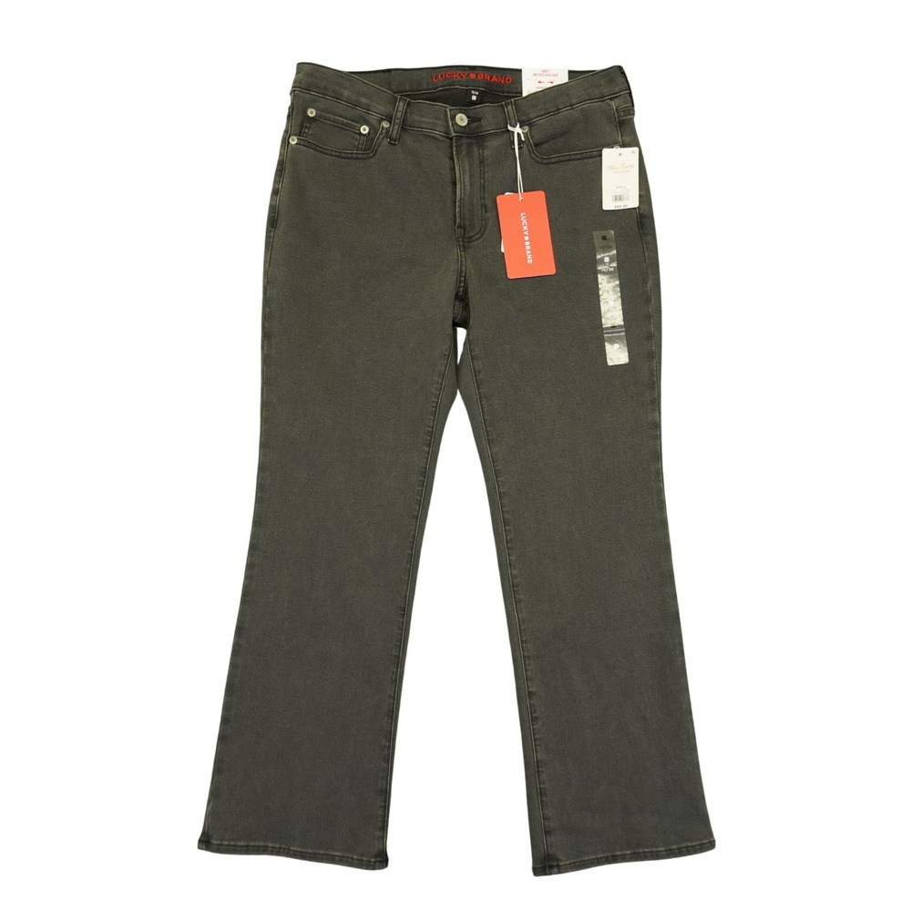 NEW Lucky Brand Sweet Mid Rise Kick Crop Women 10/30 Black Wash Stretch Denim